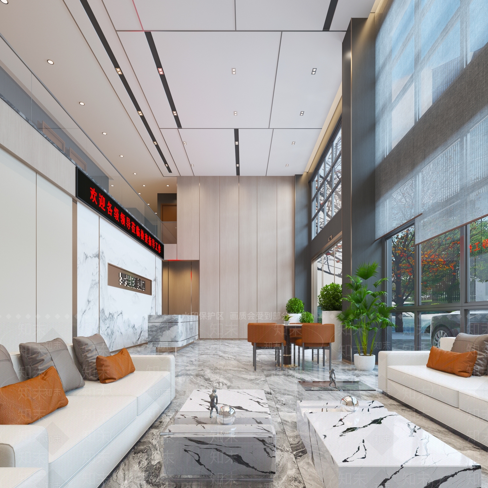 现代办公大厅3D模型下载【ID:1188417396】