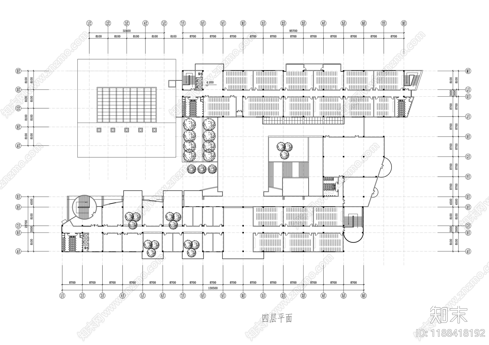 现代学校建筑cad施工图下载【ID:1188418192】