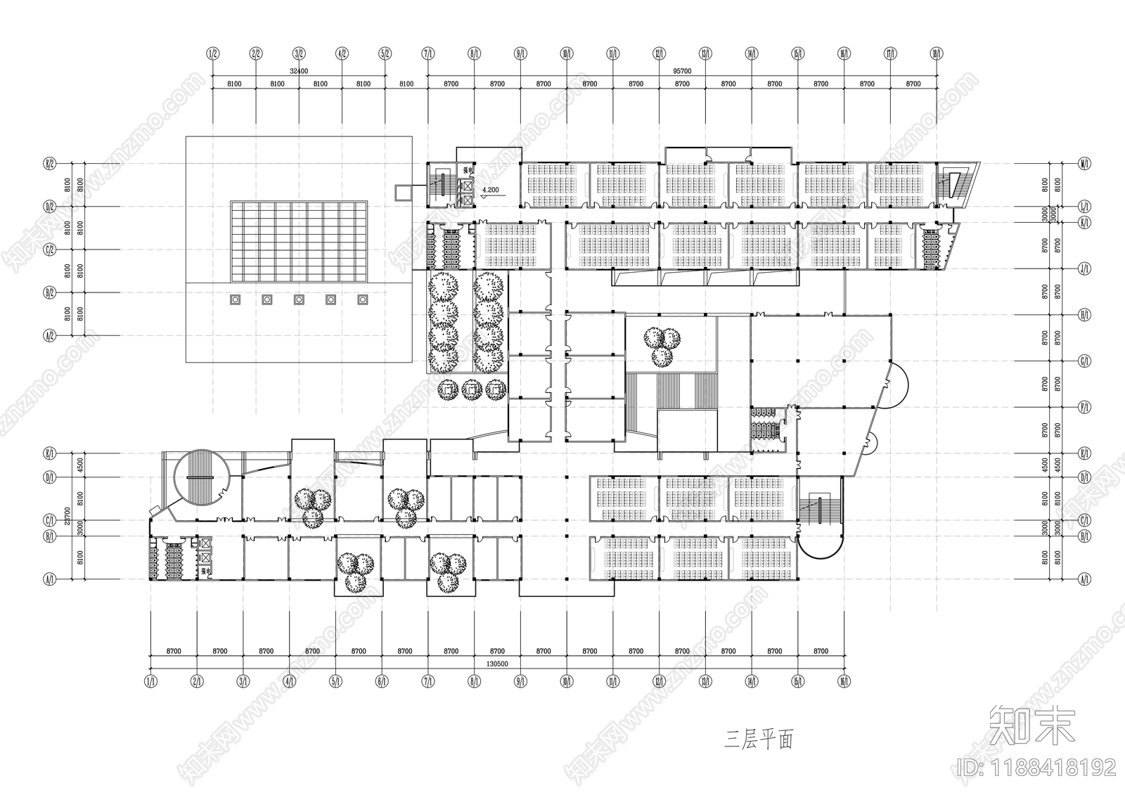 现代学校建筑cad施工图下载【ID:1188418192】