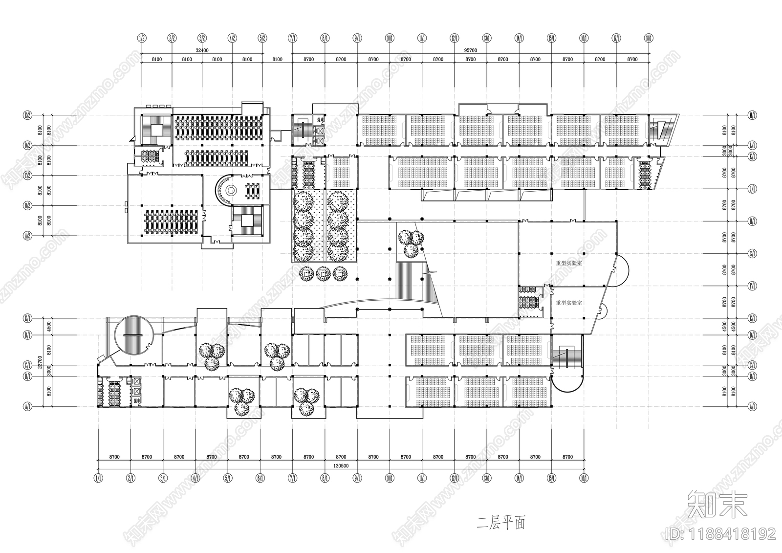 现代学校建筑cad施工图下载【ID:1188418192】