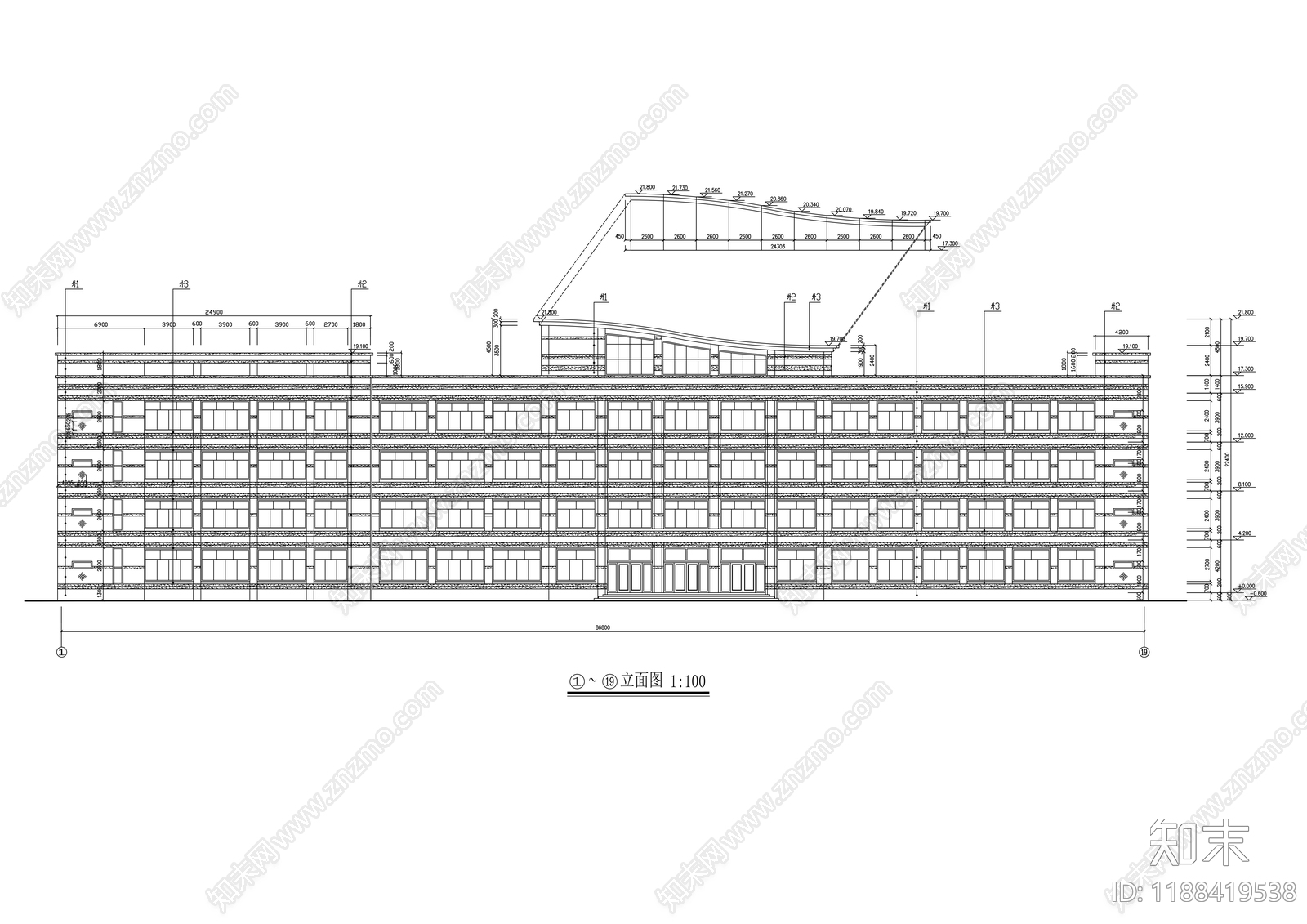 现代学校建筑cad施工图下载【ID:1188419538】