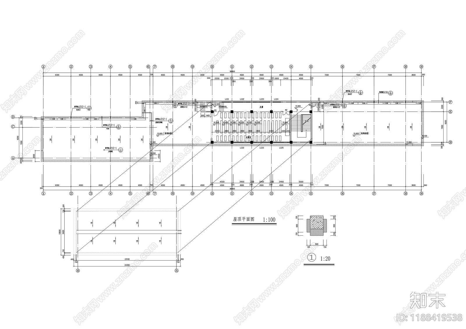 现代学校建筑cad施工图下载【ID:1188419538】