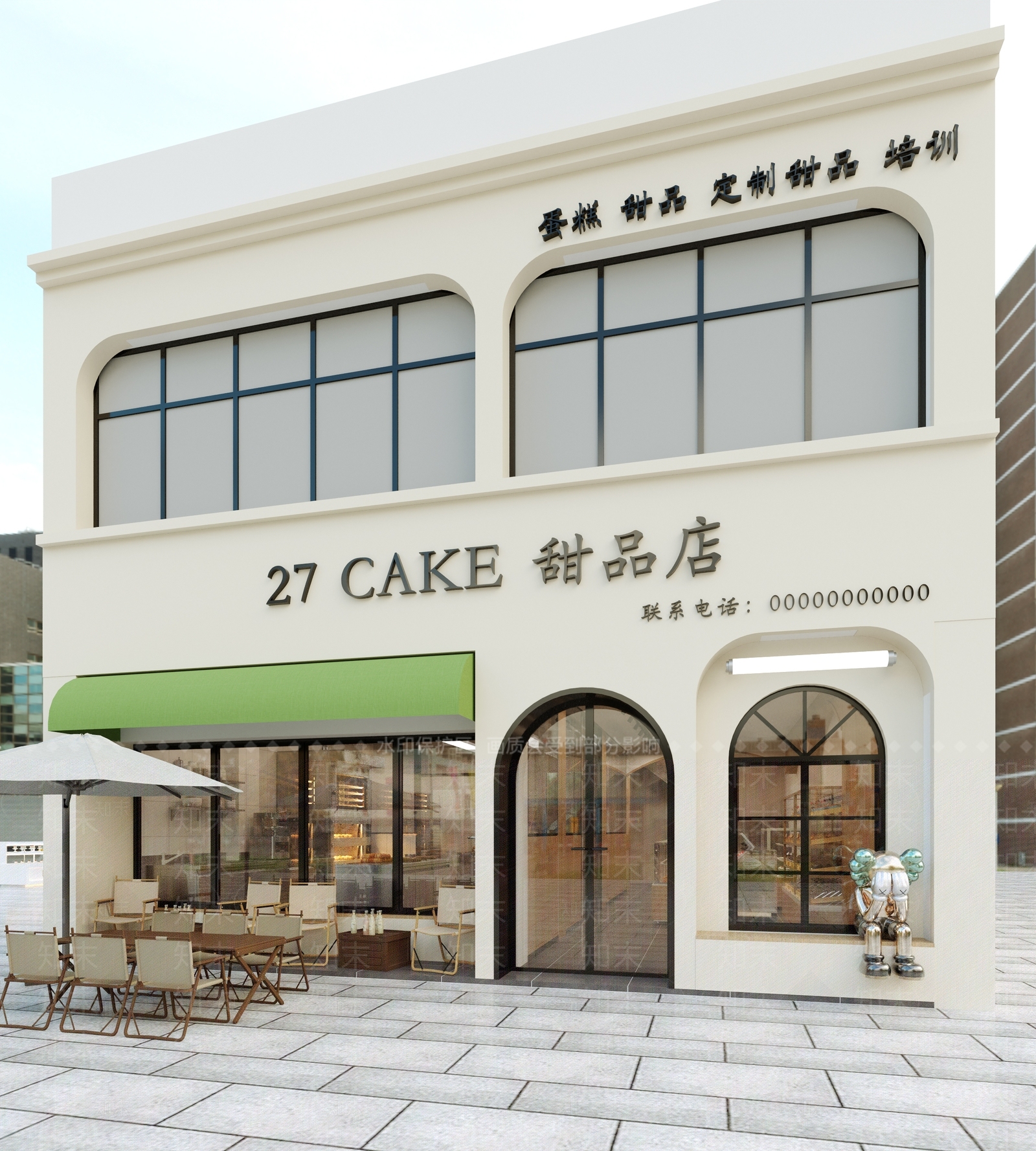 现代原木甜品面包店3D模型下载【ID:1188419866】