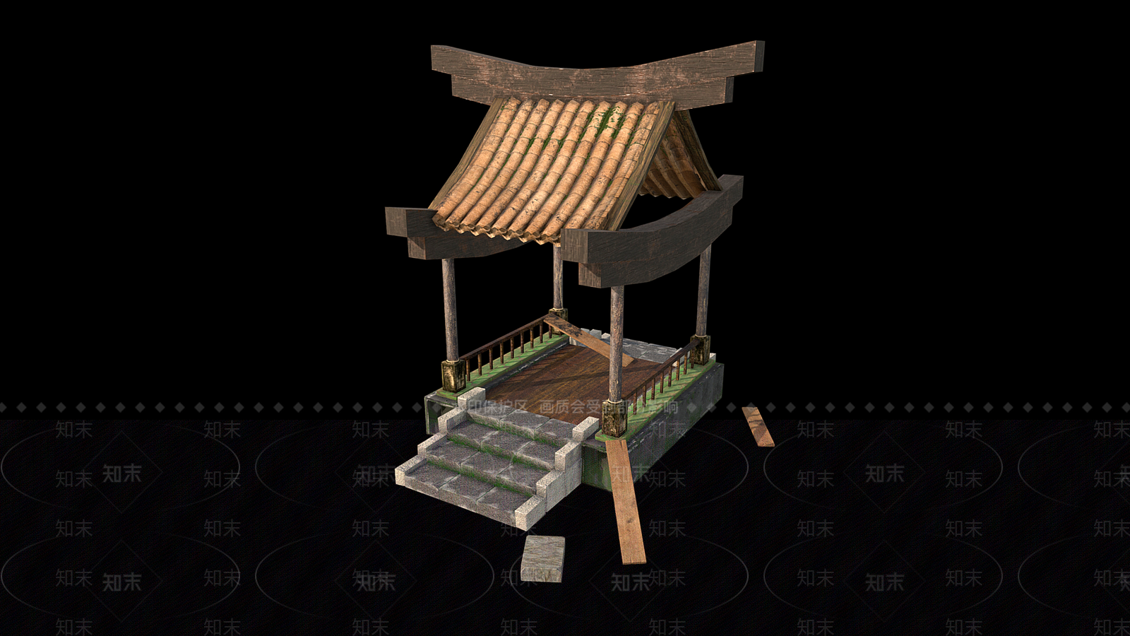 现代中式古建3D模型下载【ID:1188421104】