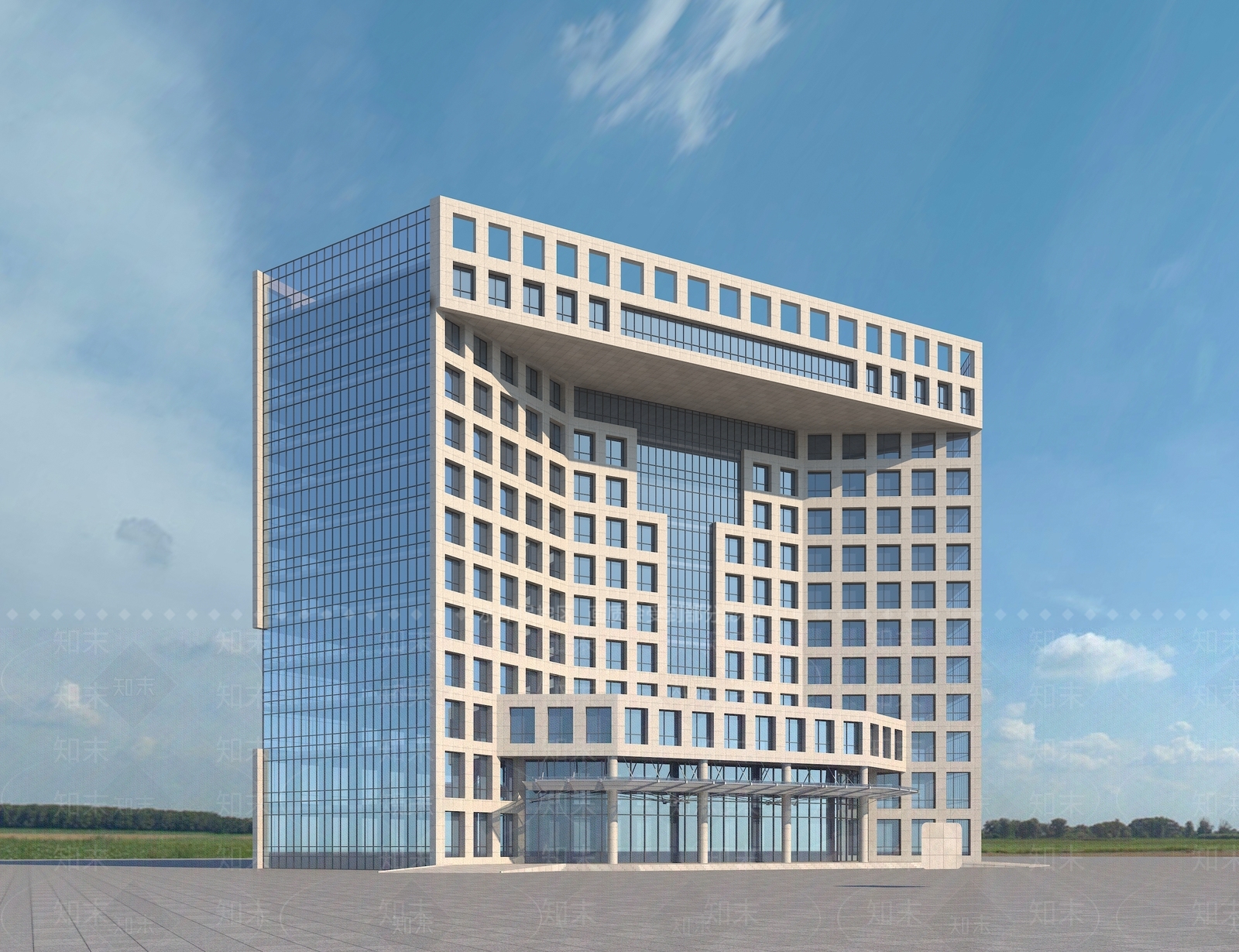 现代酒店外观3D模型下载【ID:1188421049】