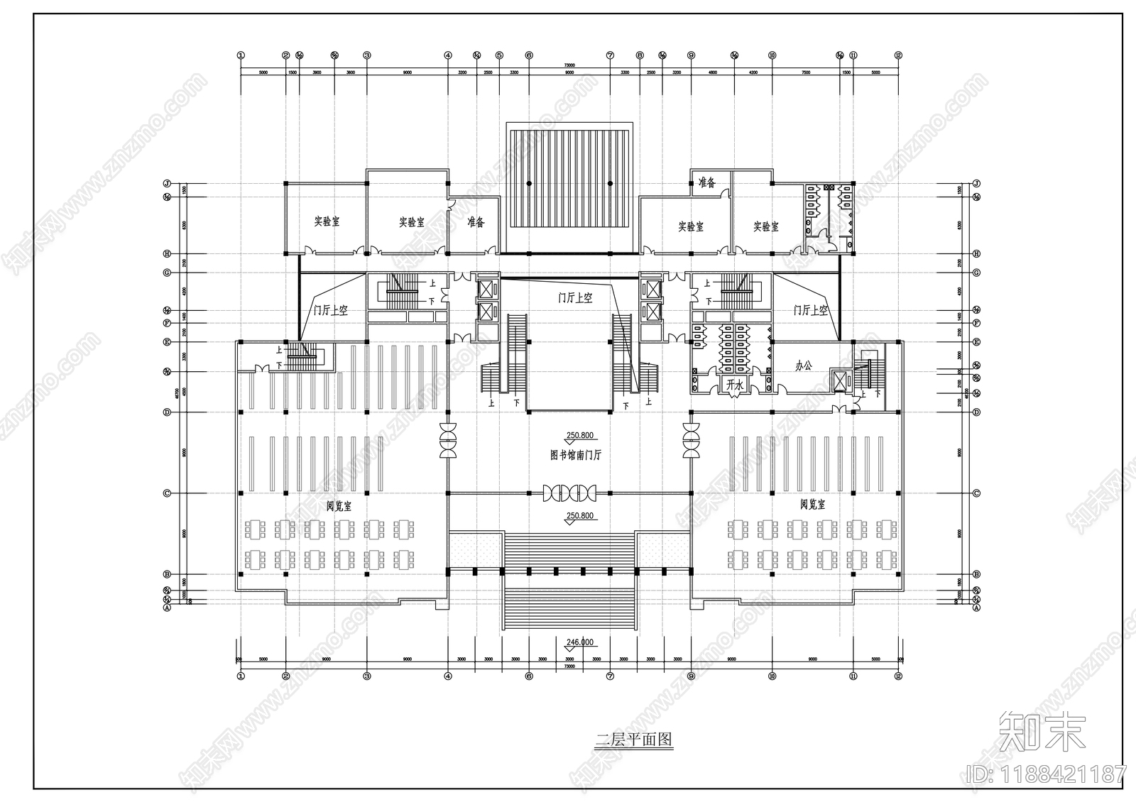 现代学校建筑cad施工图下载【ID:1188421187】