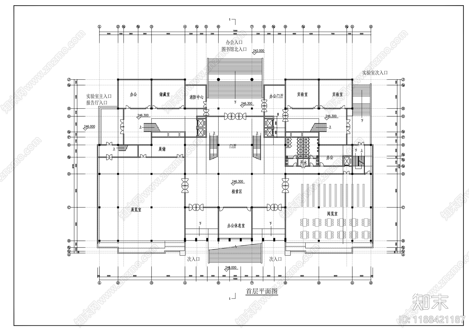 现代学校建筑cad施工图下载【ID:1188421187】