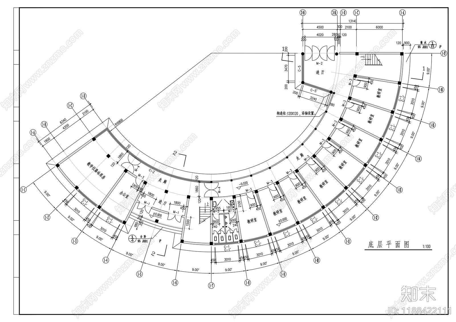 现代学校建筑cad施工图下载【ID:1188422111】