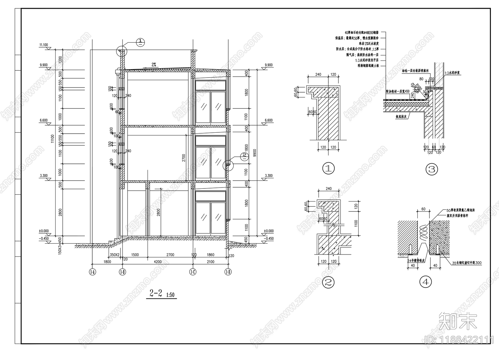 现代学校建筑cad施工图下载【ID:1188422111】