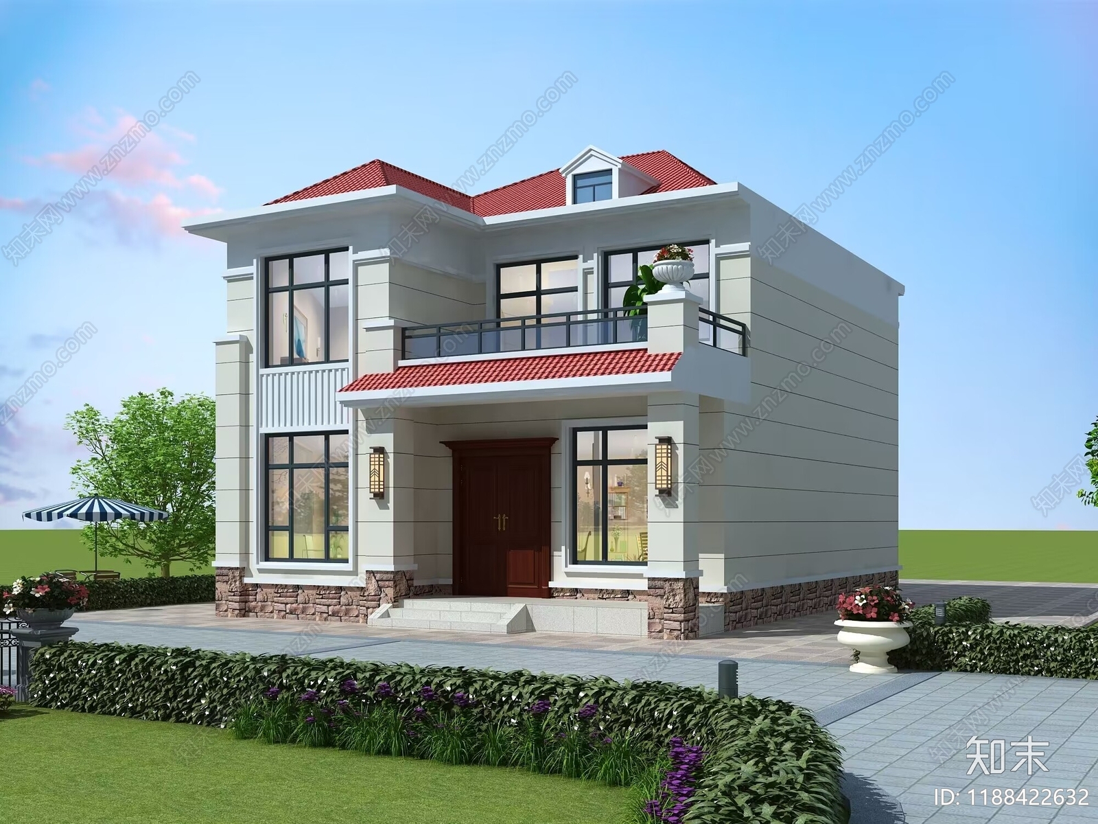 简欧别墅建筑施工图下载【ID:1188422632】