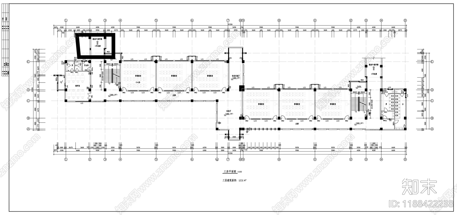 现代学校建筑cad施工图下载【ID:1188422238】