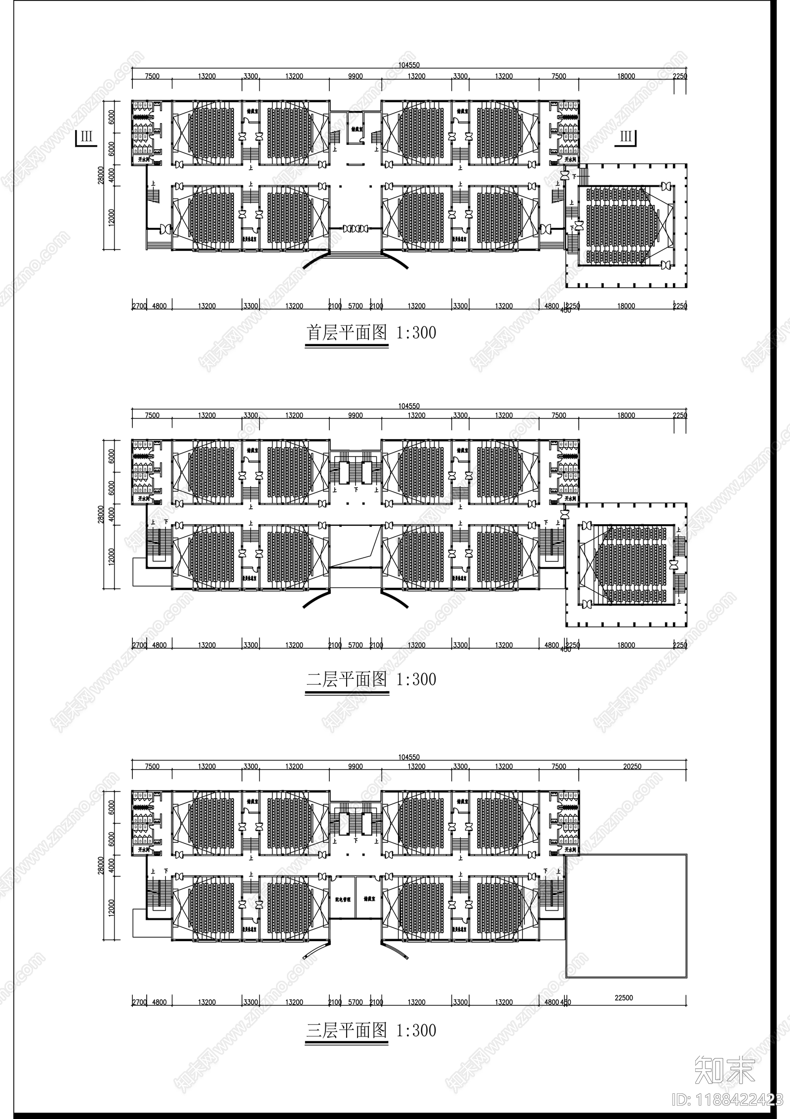 现代学校建筑cad施工图下载【ID:1188422423】