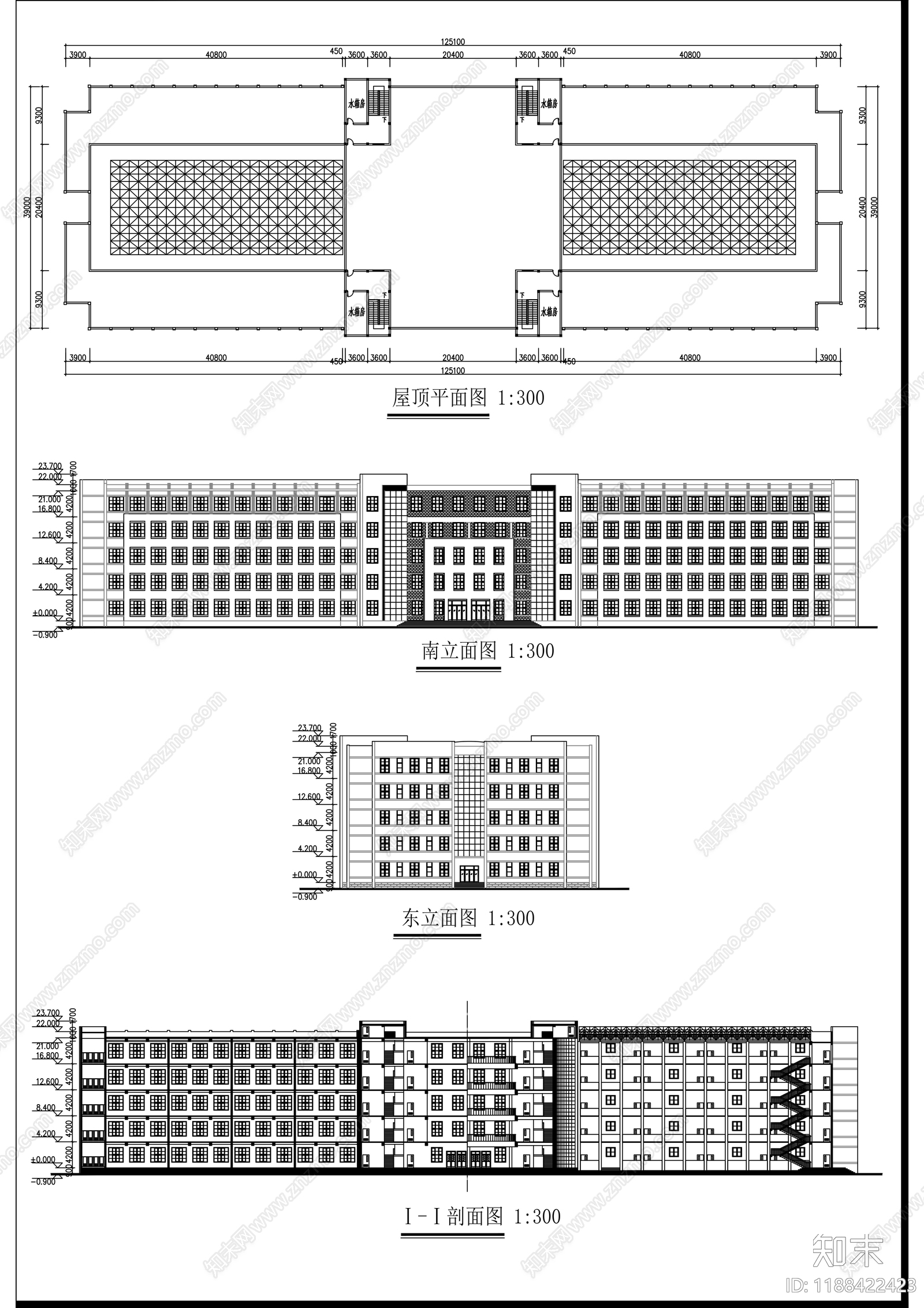 现代学校建筑cad施工图下载【ID:1188422423】