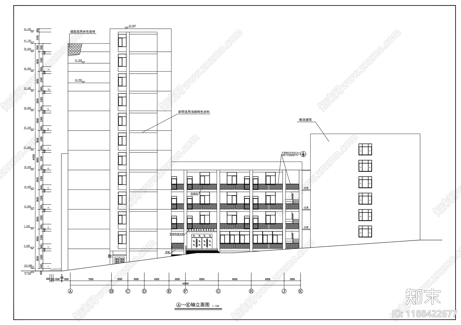 现代学校建筑cad施工图下载【ID:1188422677】
