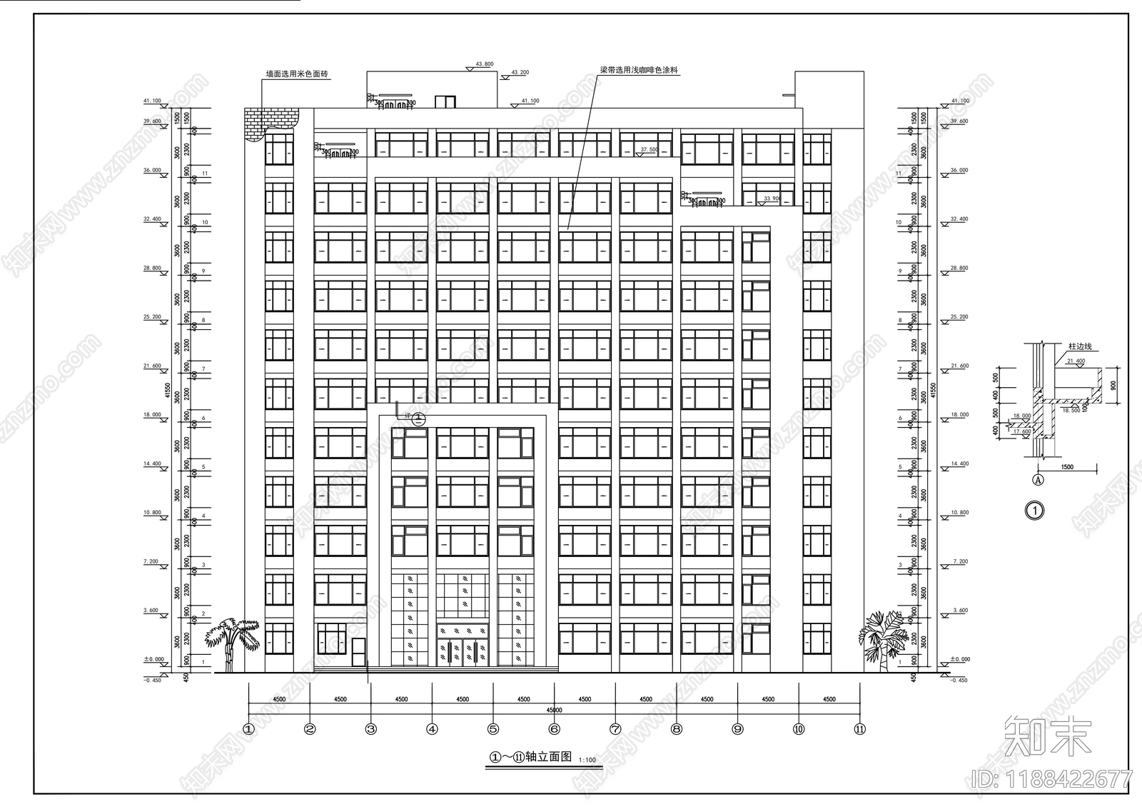 现代学校建筑cad施工图下载【ID:1188422677】