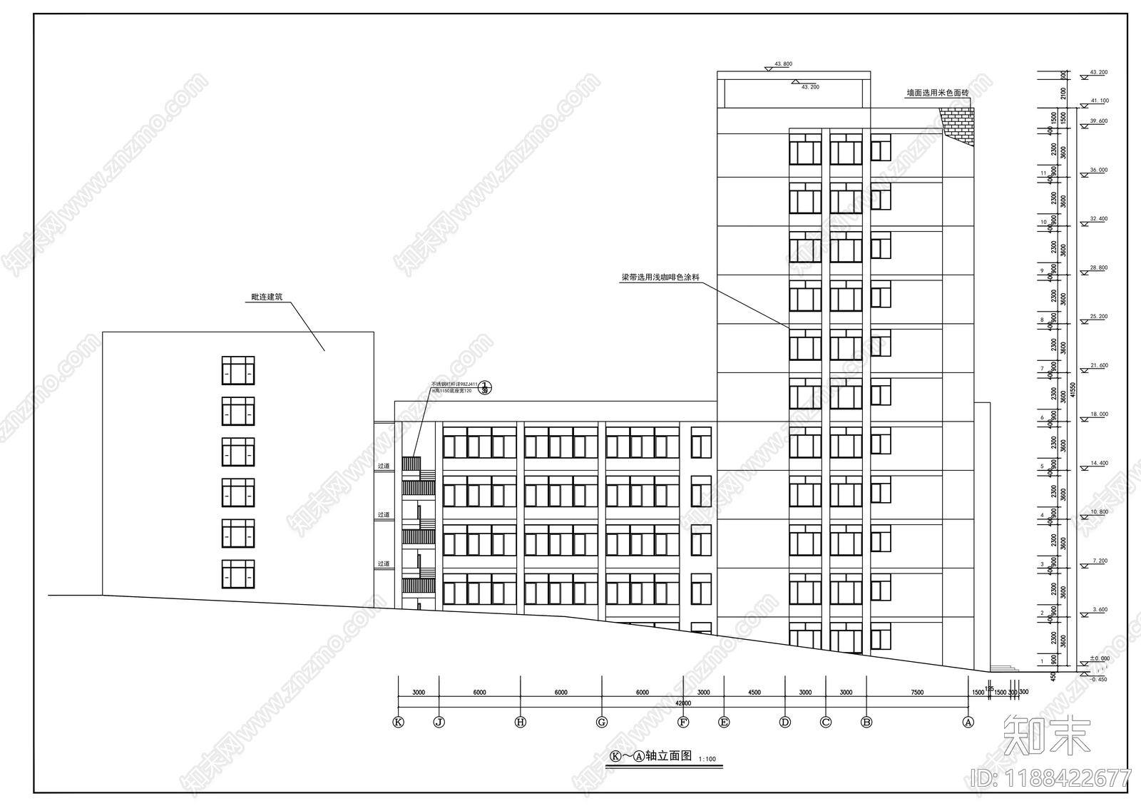 现代学校建筑cad施工图下载【ID:1188422677】