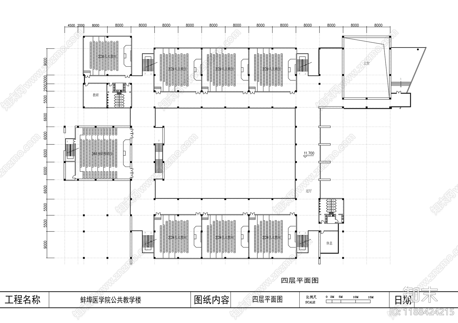 现代学校建筑cad施工图下载【ID:1188424215】