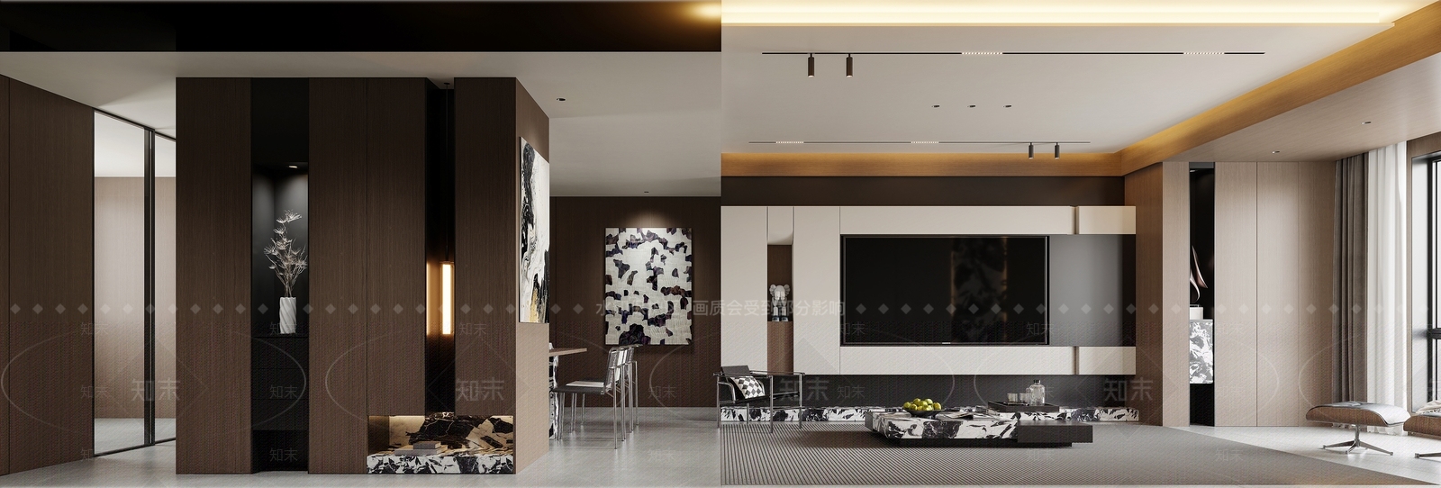 现代意式家居客厅3D模型下载【ID:1188424633】