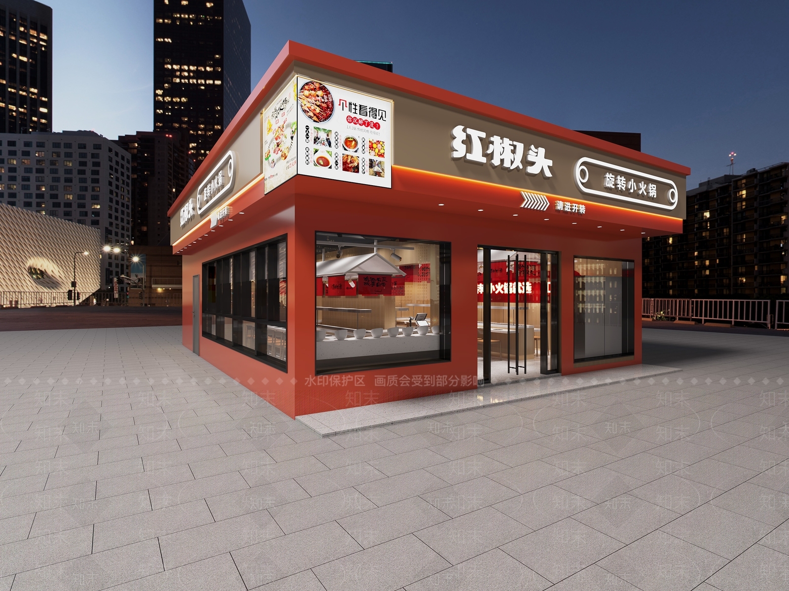 现代工业火锅店3D模型下载【ID:1188426111】