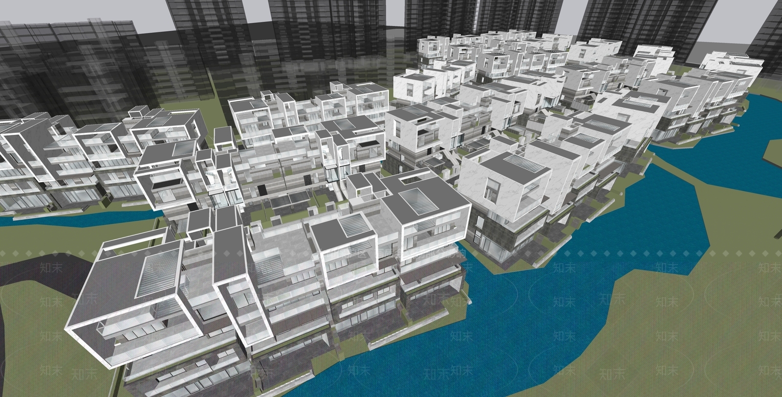 现代别墅SU模型下载【ID:1188428241】