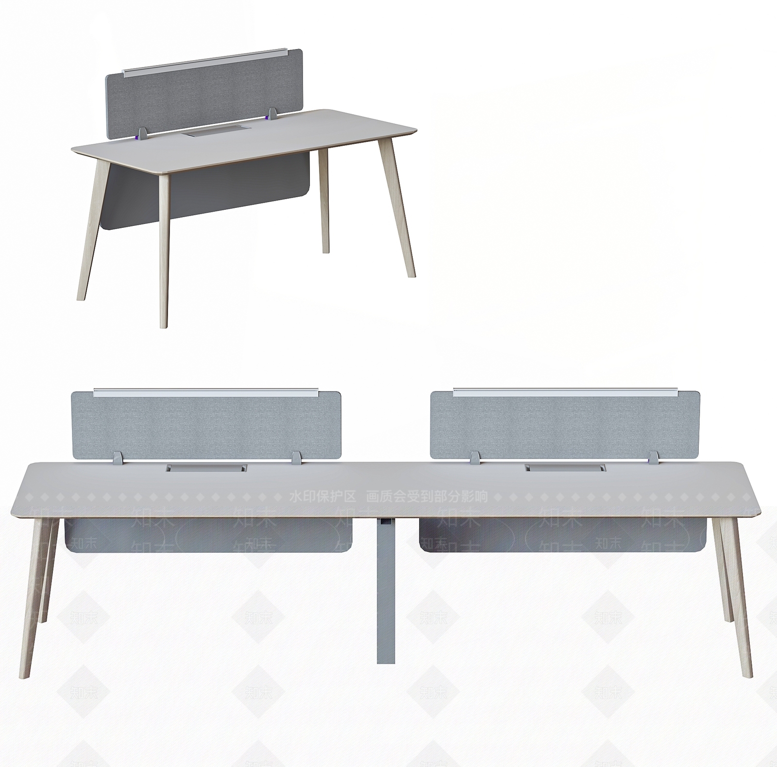 现代办公桌椅3D模型下载【ID:1188432358】