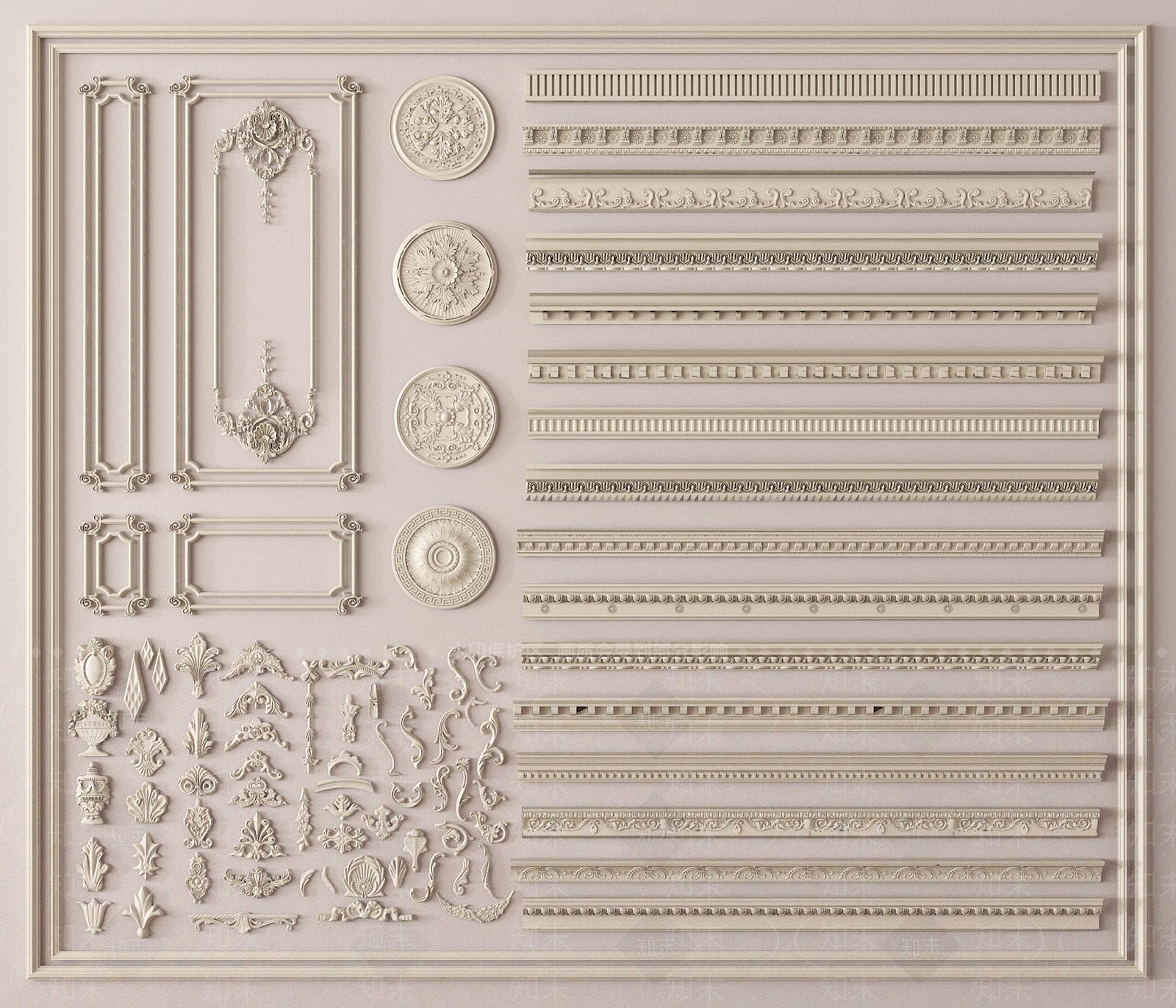 法式线条3D模型下载【ID:1188436462】