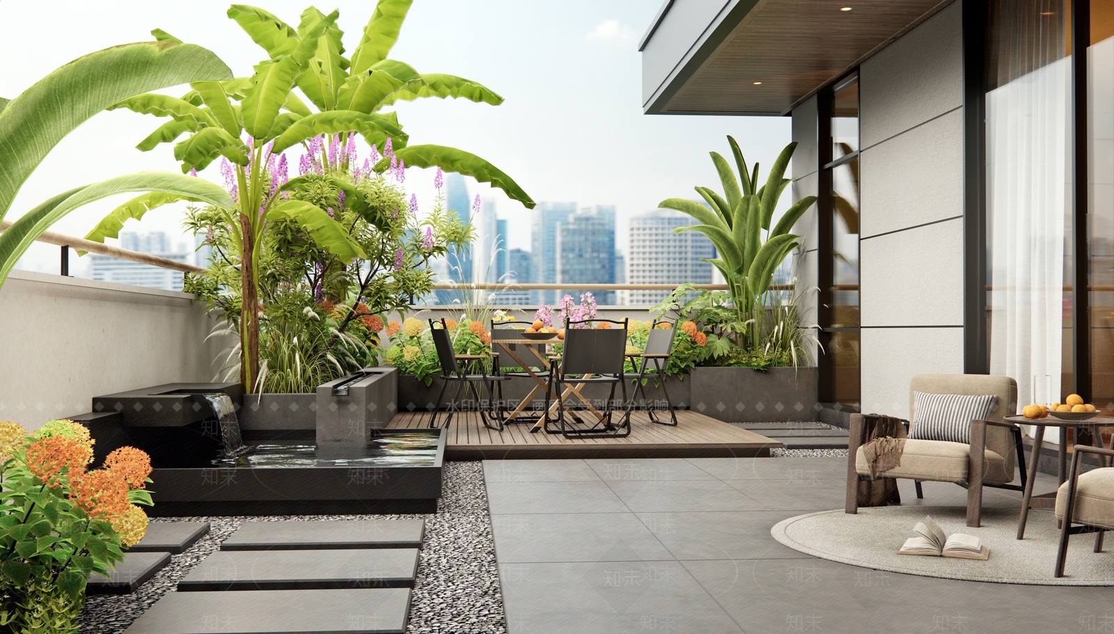 现代屋顶花园SU模型下载【ID:1188437792】