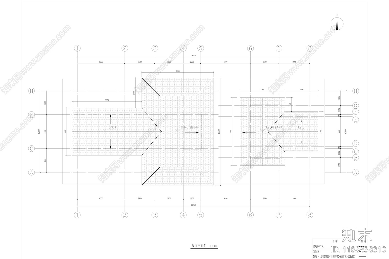 仿古建筑cad施工图下载【ID:1188438310】