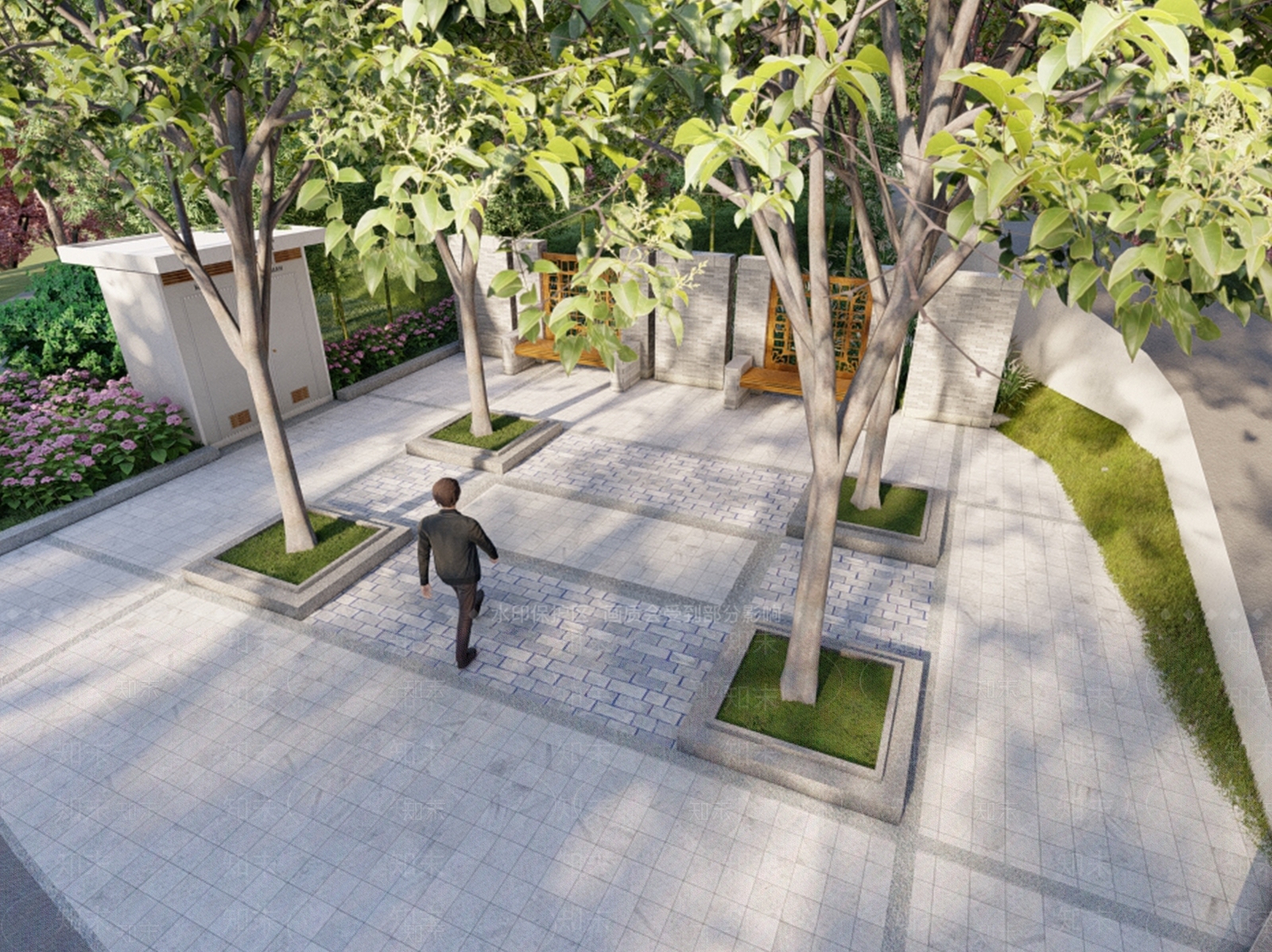 现代新中式乡村公园SU模型下载【ID:1188438337】