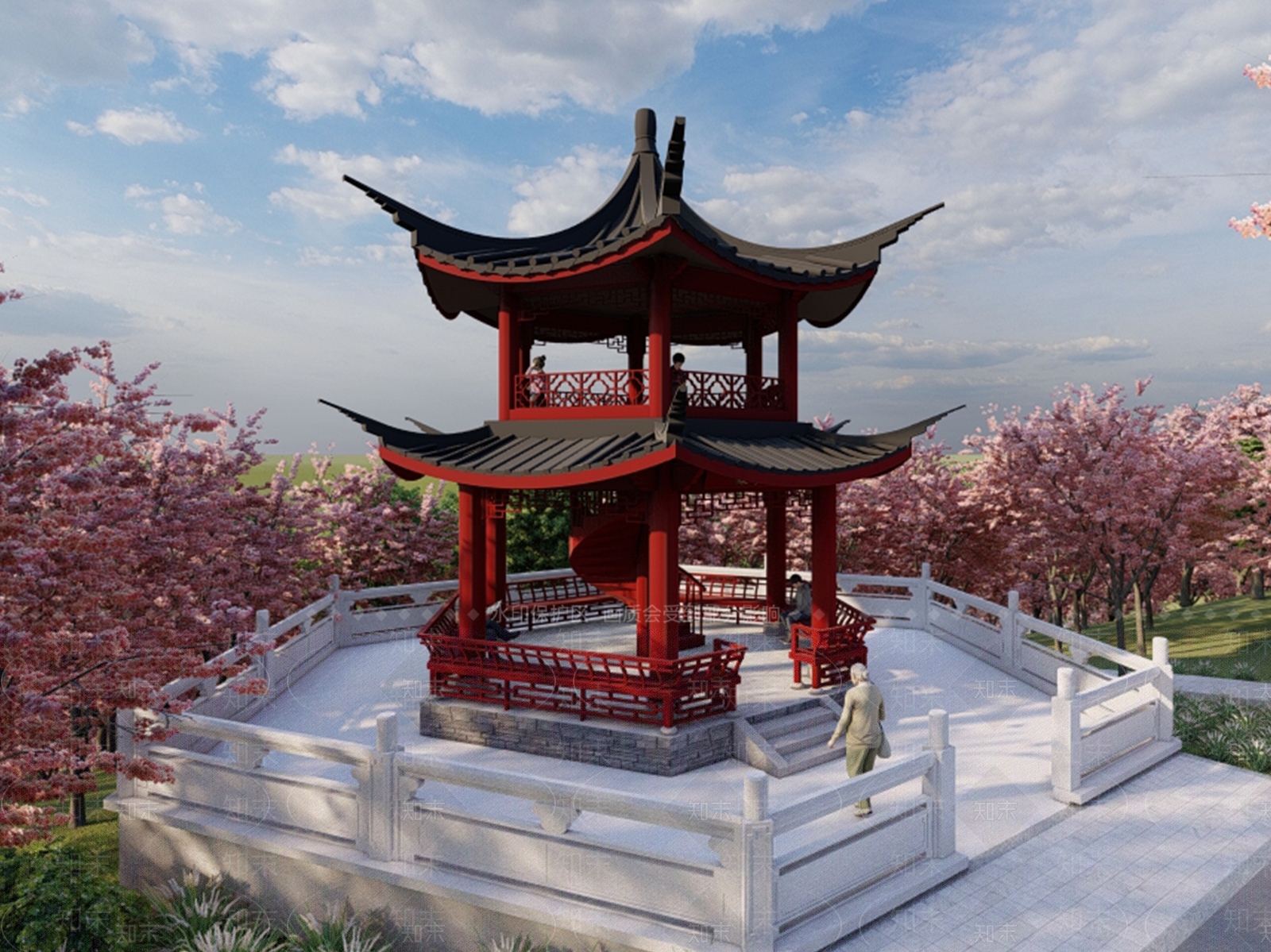 现代中式亭子SU模型下载【ID:1188438675】