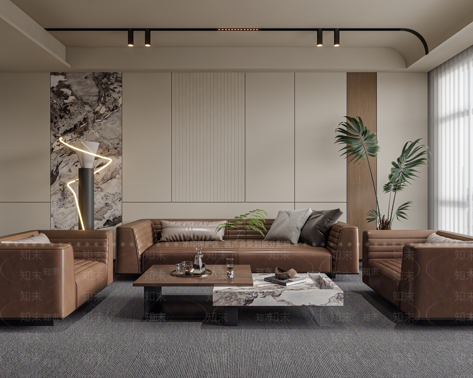 现代意式接待室3D模型下载【ID:1188443908】