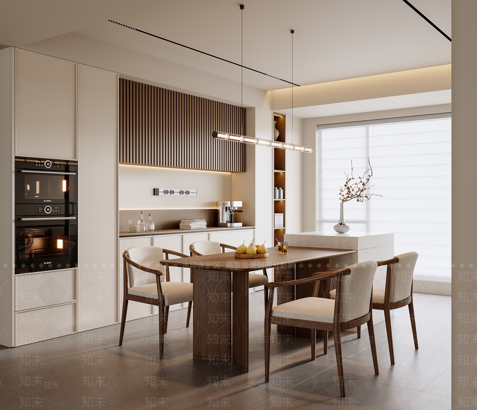 新中式家居餐厅3D模型下载【ID:1215056002】