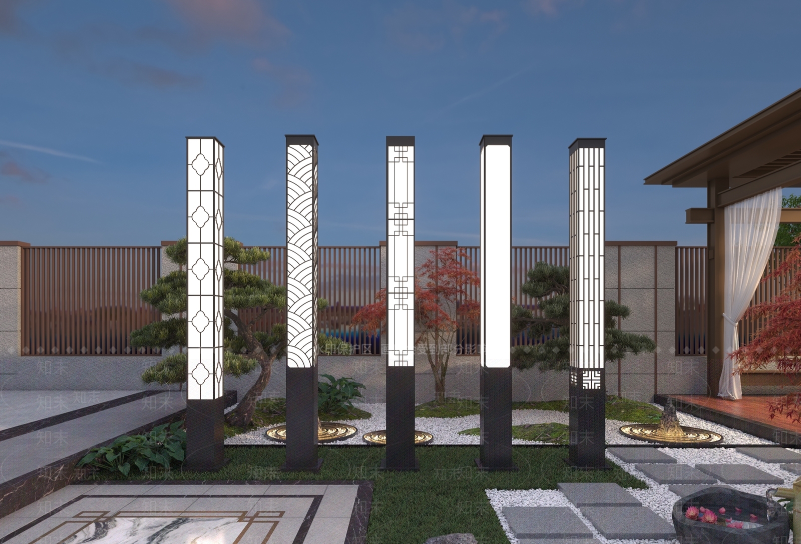 新中式路灯3D模型下载【ID:1188448704】
