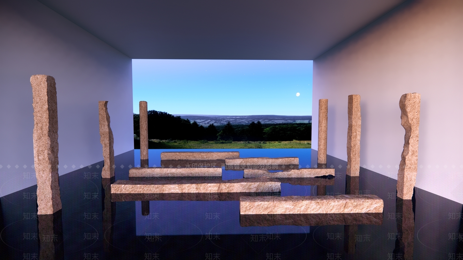 新中式日式石头SU模型下载【ID:1188450294】