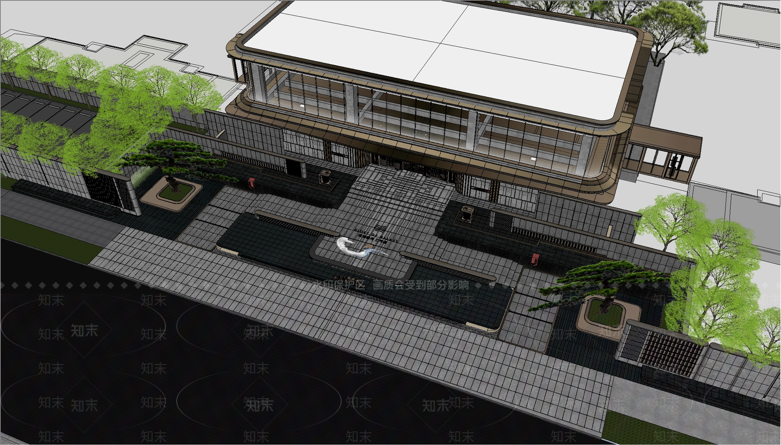 现代轻奢小区景观SU模型下载【ID:1188454740】