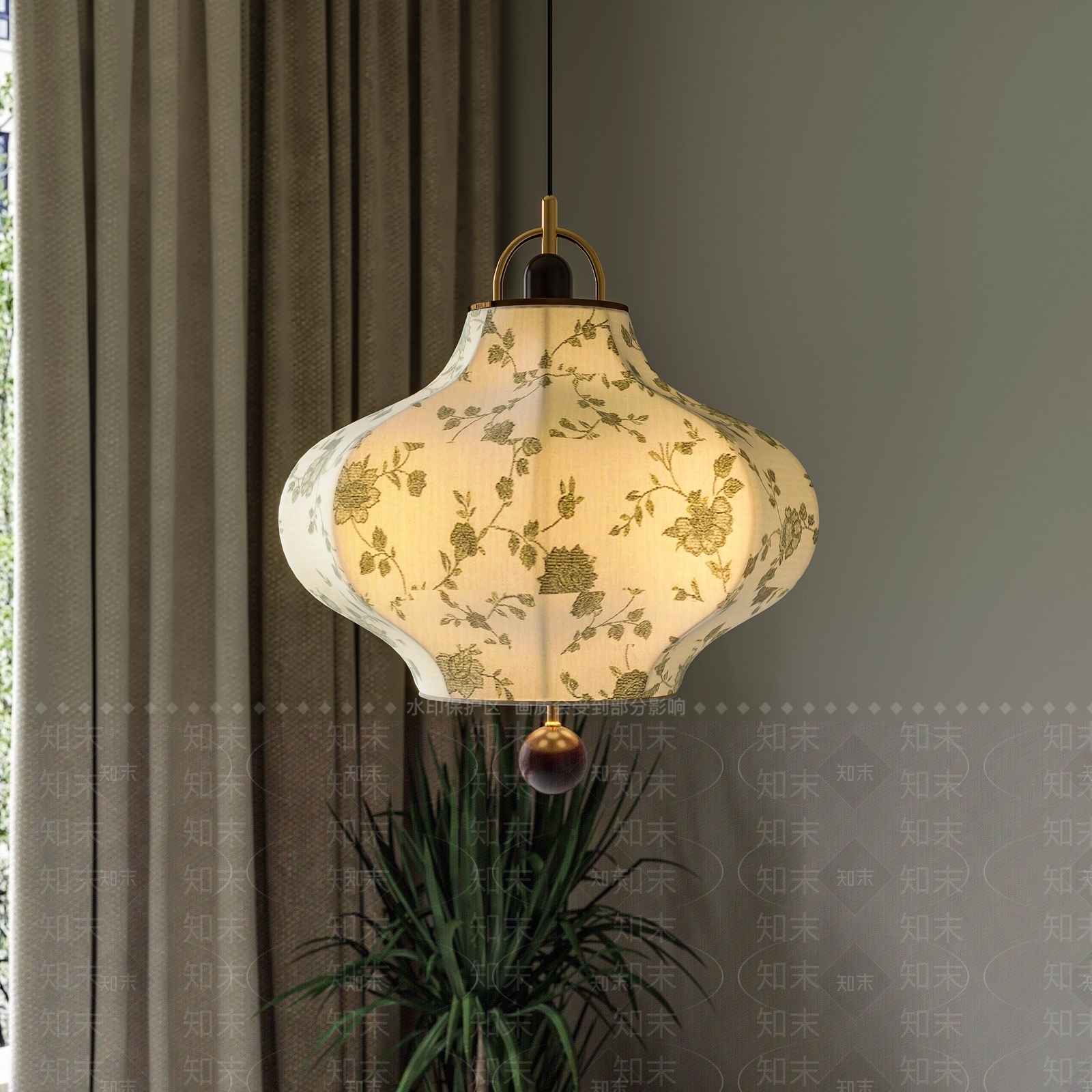 法式卧室吊灯3D模型下载【ID:1188454786】