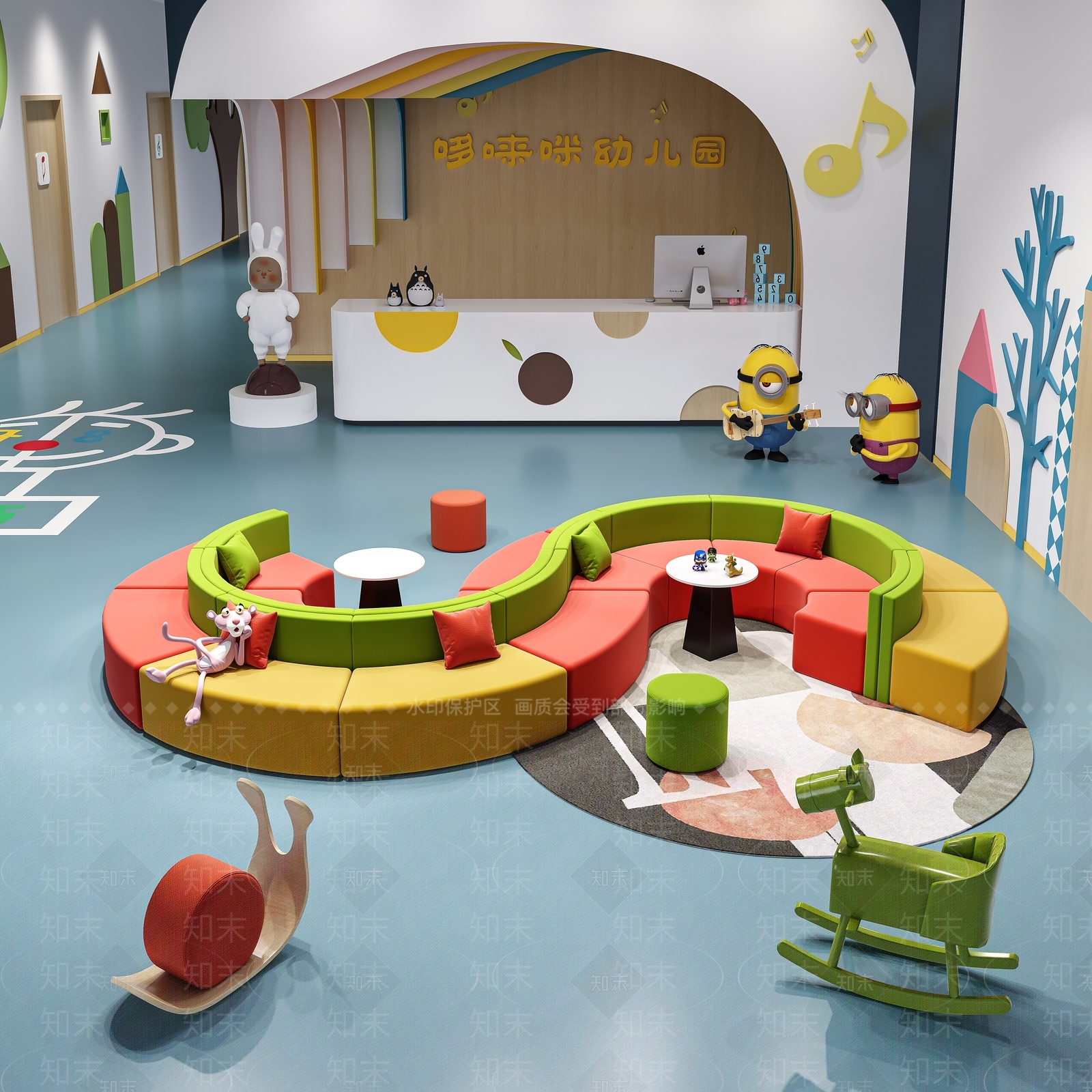 现代简约幼儿园3D模型下载【ID:1188456886】