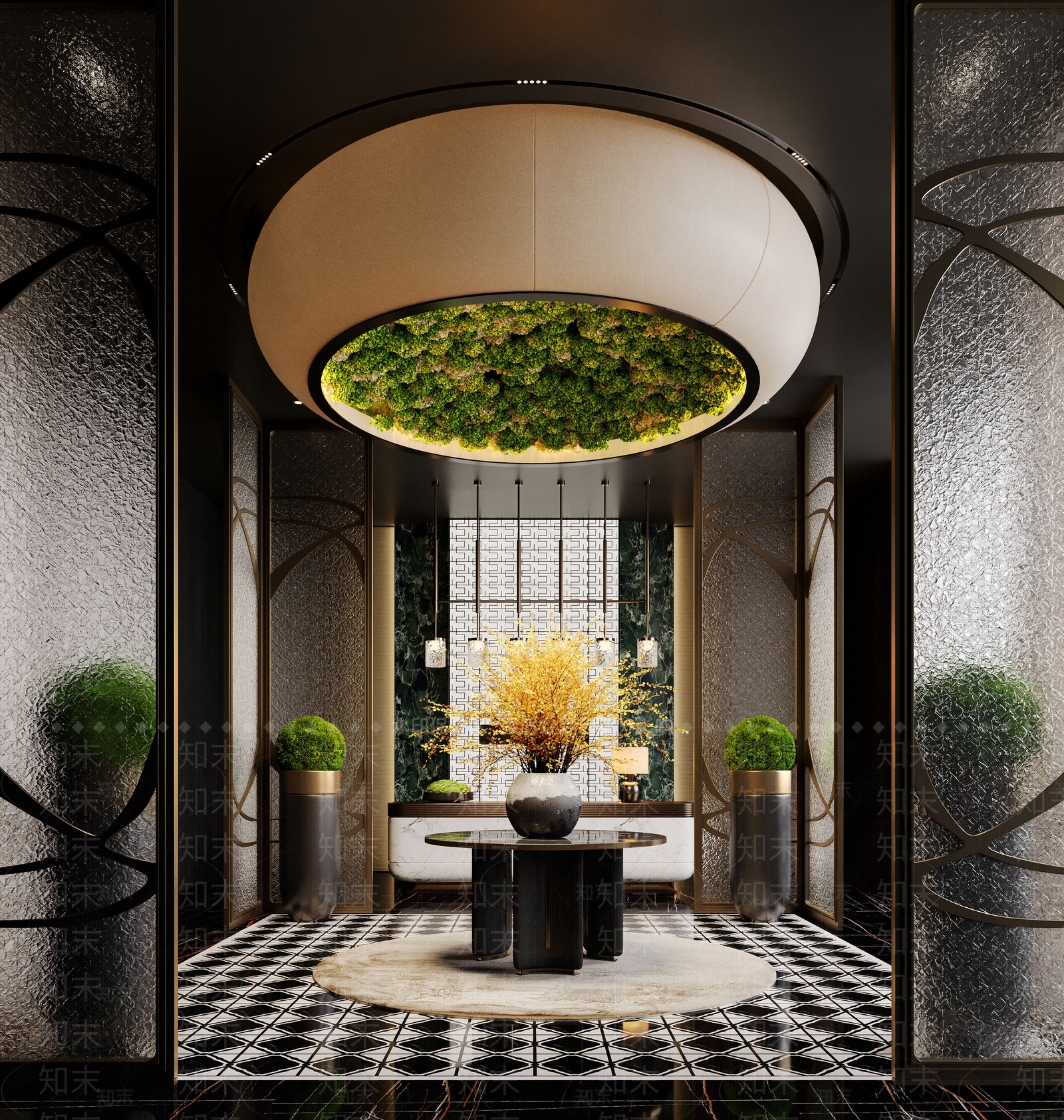 现代酒店大堂SU模型下载【ID:1188457125】