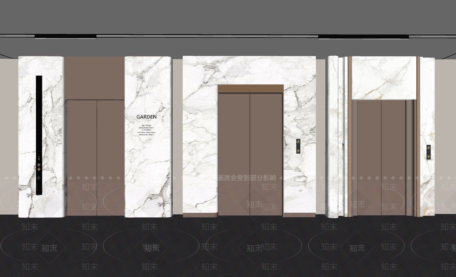 现代电梯SU模型下载【ID:1188460825】