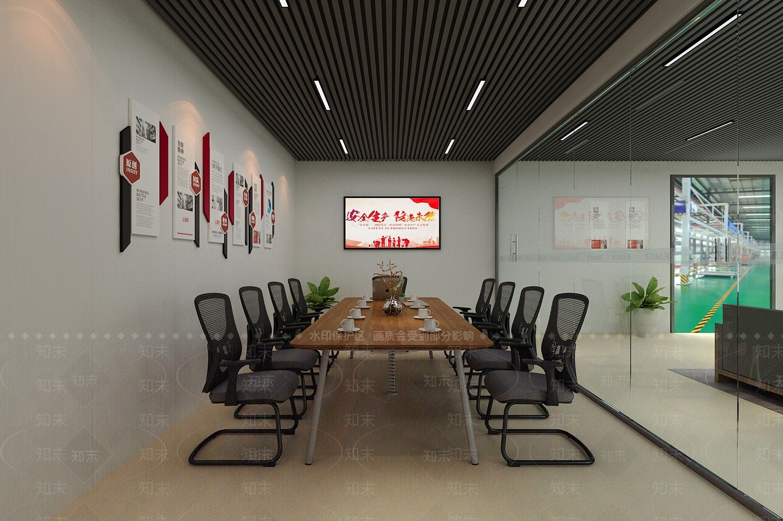 现代办公大厅3D模型下载【ID:1188465527】
