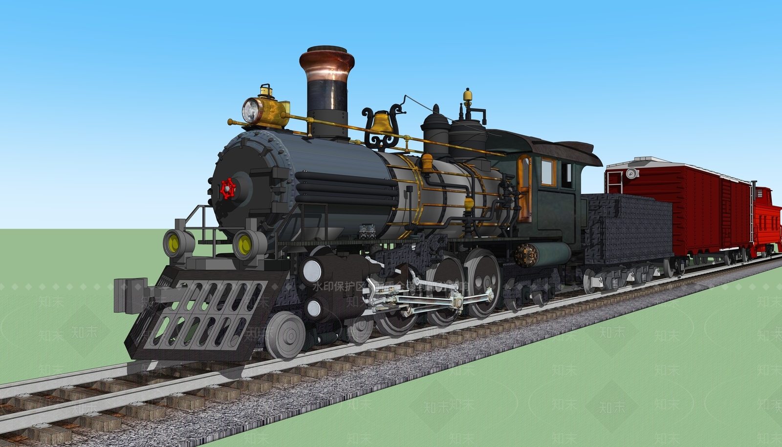 火车SU模型下载【ID:1188466151】