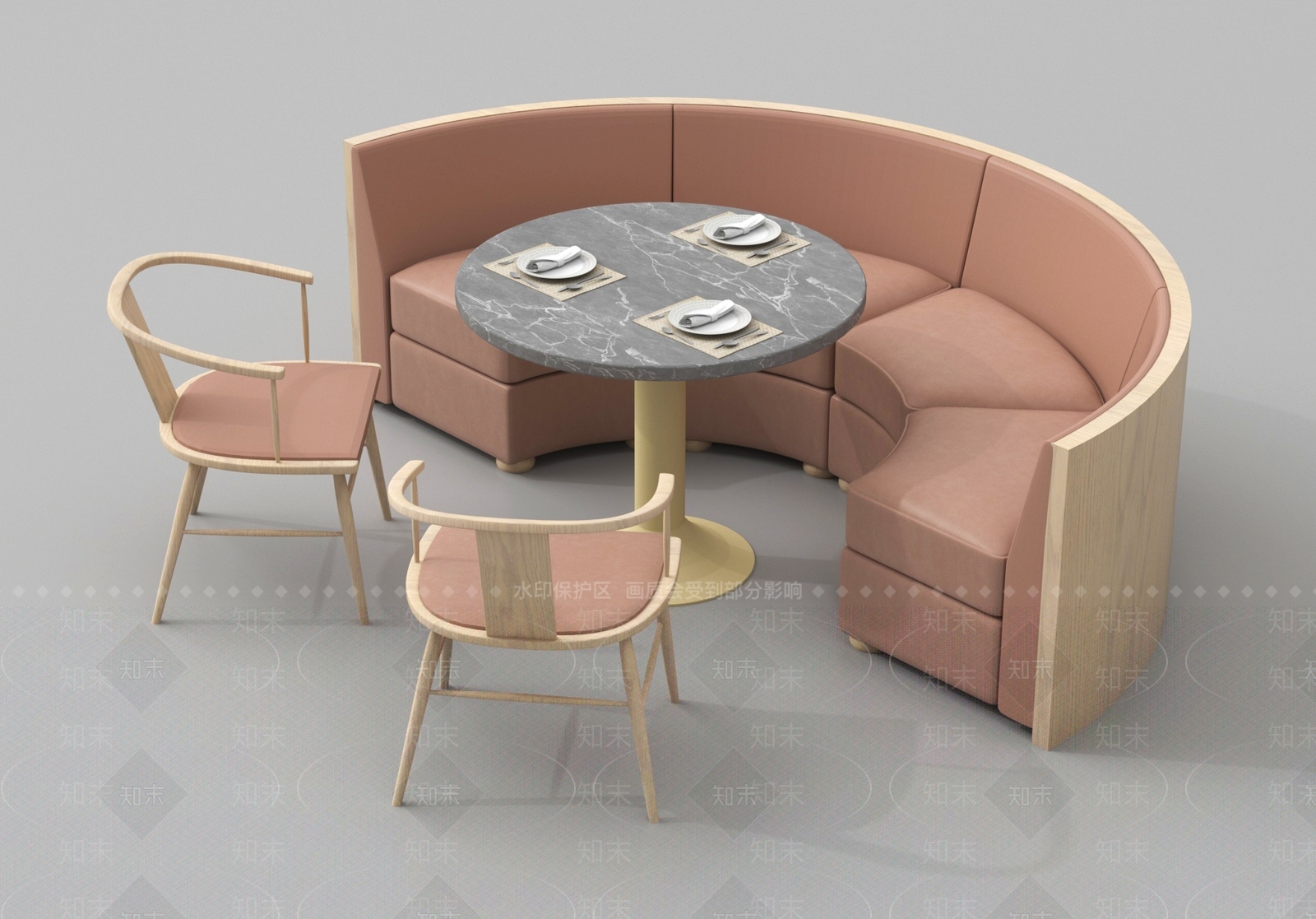 现代卡座沙发3D模型下载【ID:1188469212】