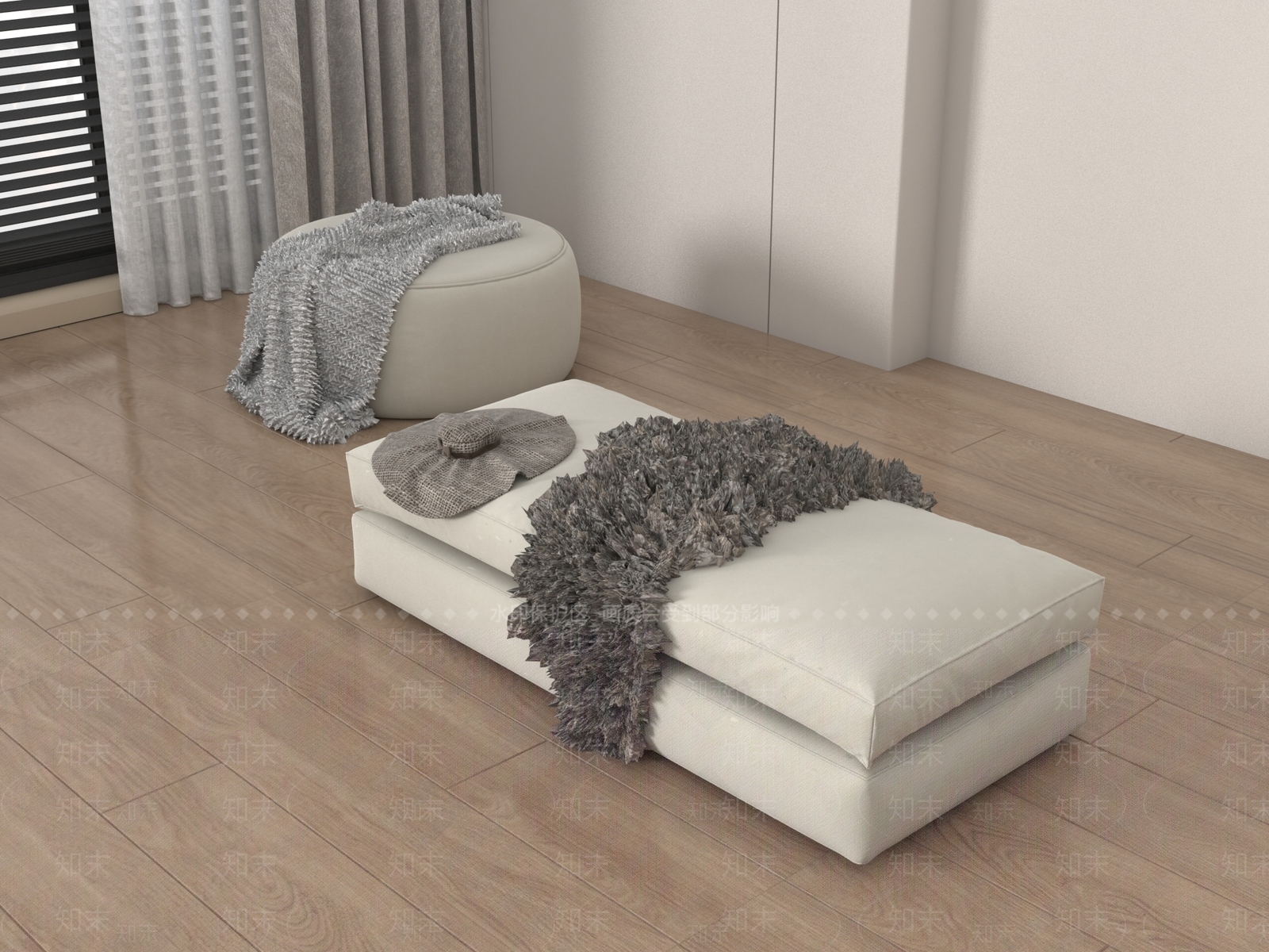 现代沙发凳3D模型下载【ID:1188469855】
