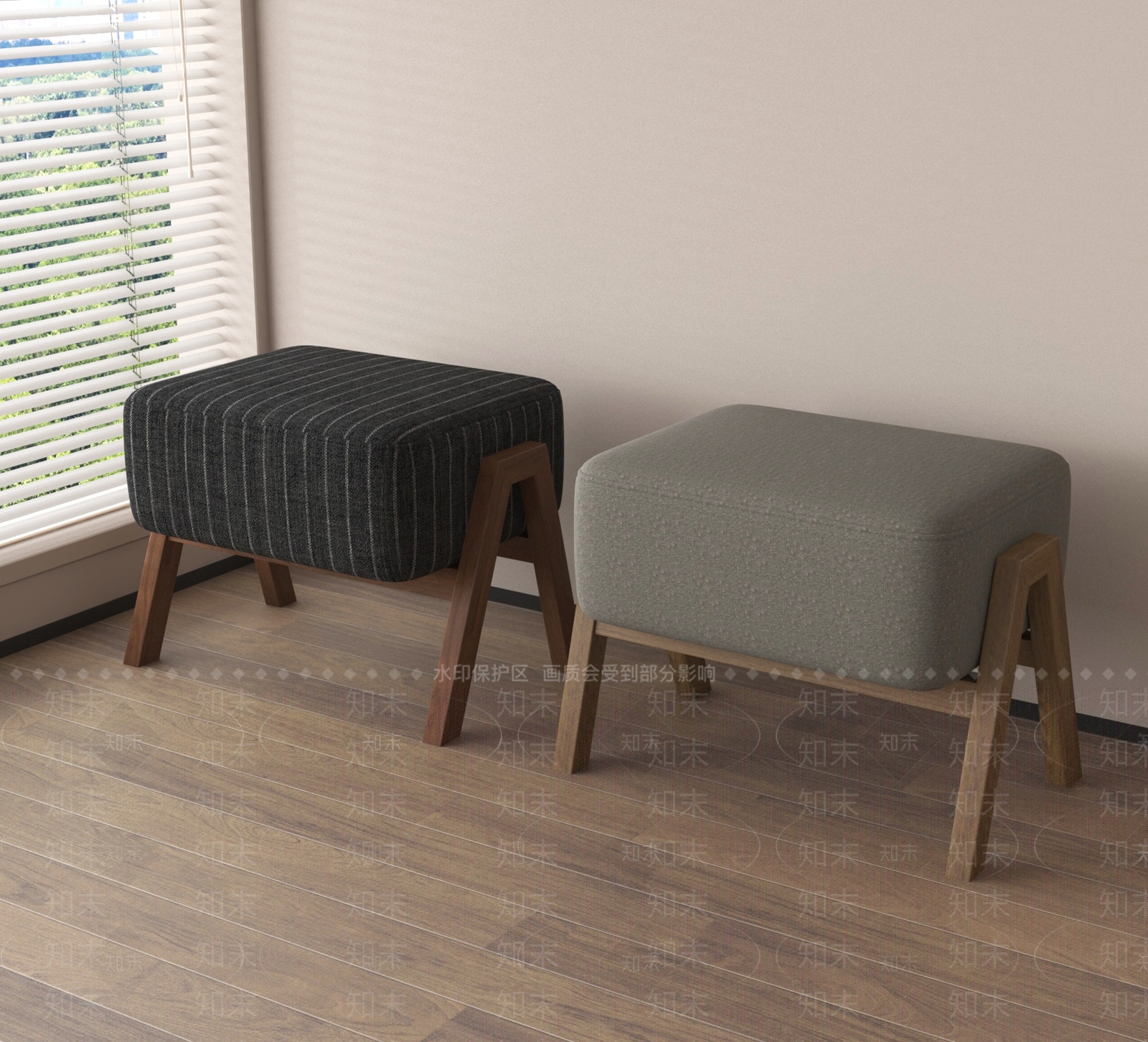 现代沙发凳SU模型下载【ID:1188470300】