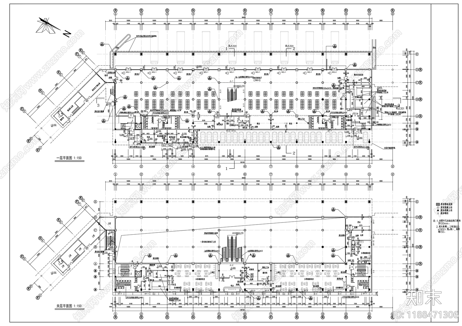现代机场建筑施工图下载【ID:1188471306】