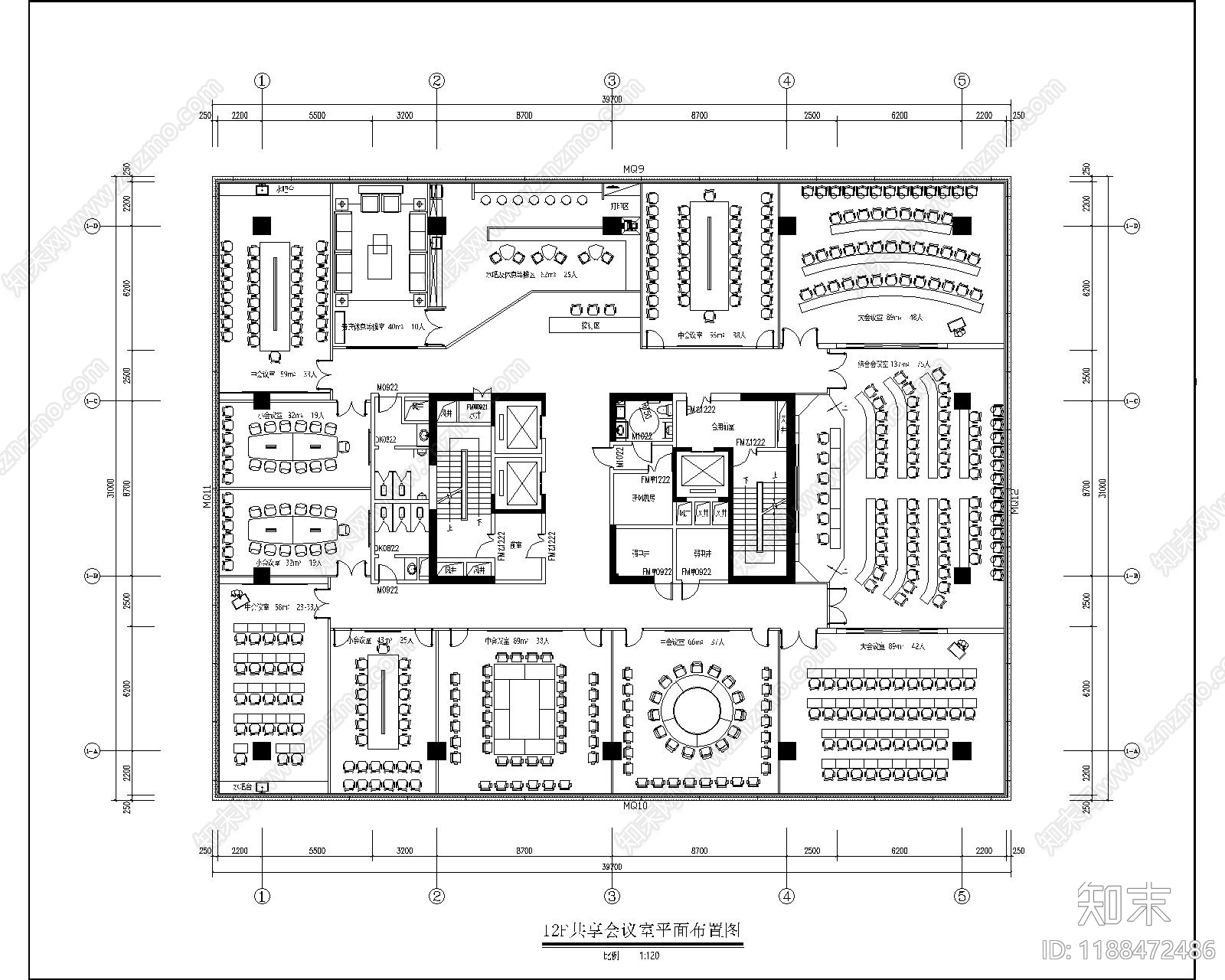 现代整体办公空间cad施工图下载【ID:1188472486】