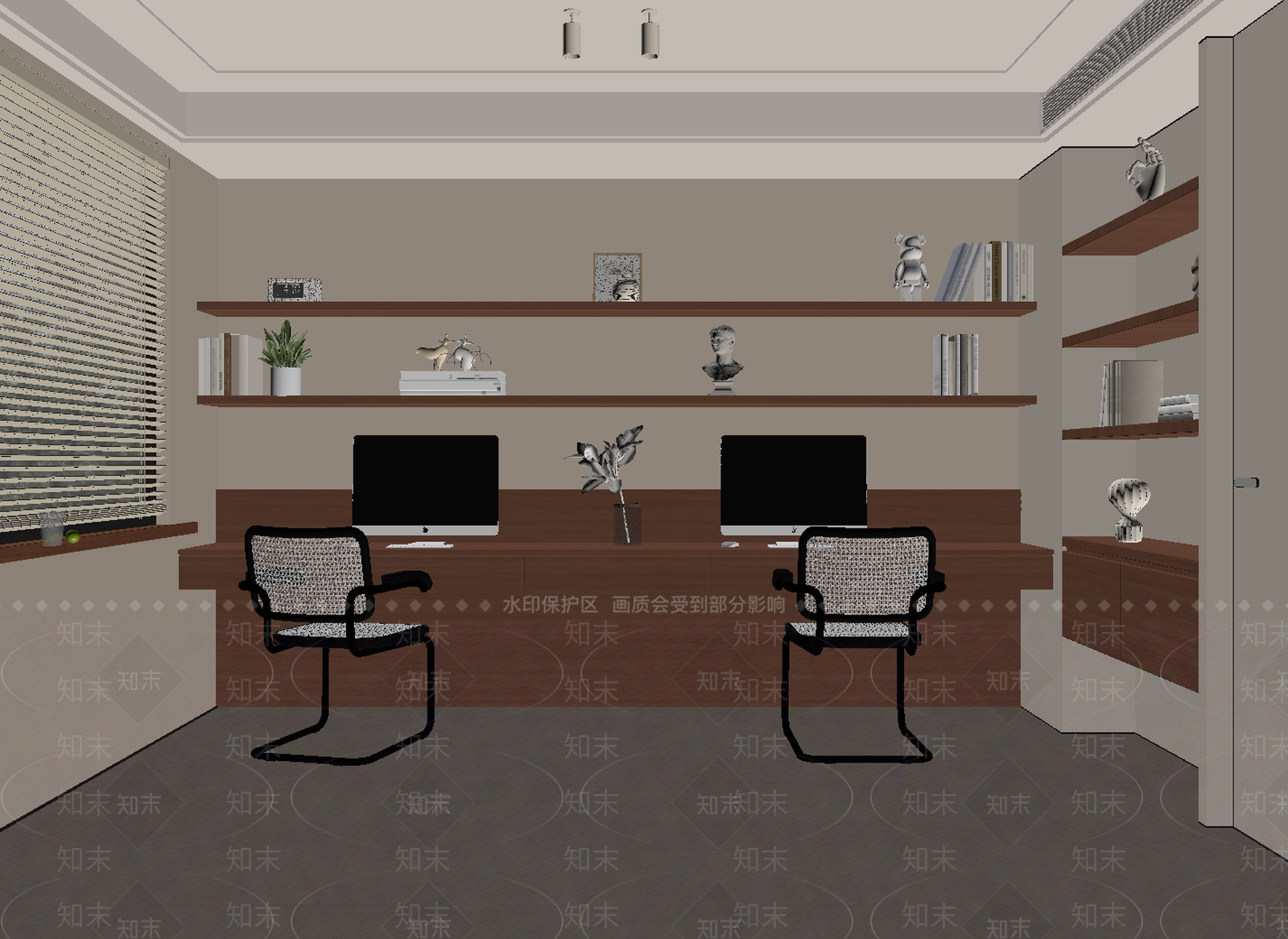 中古书房SU模型下载【ID:1188476682】