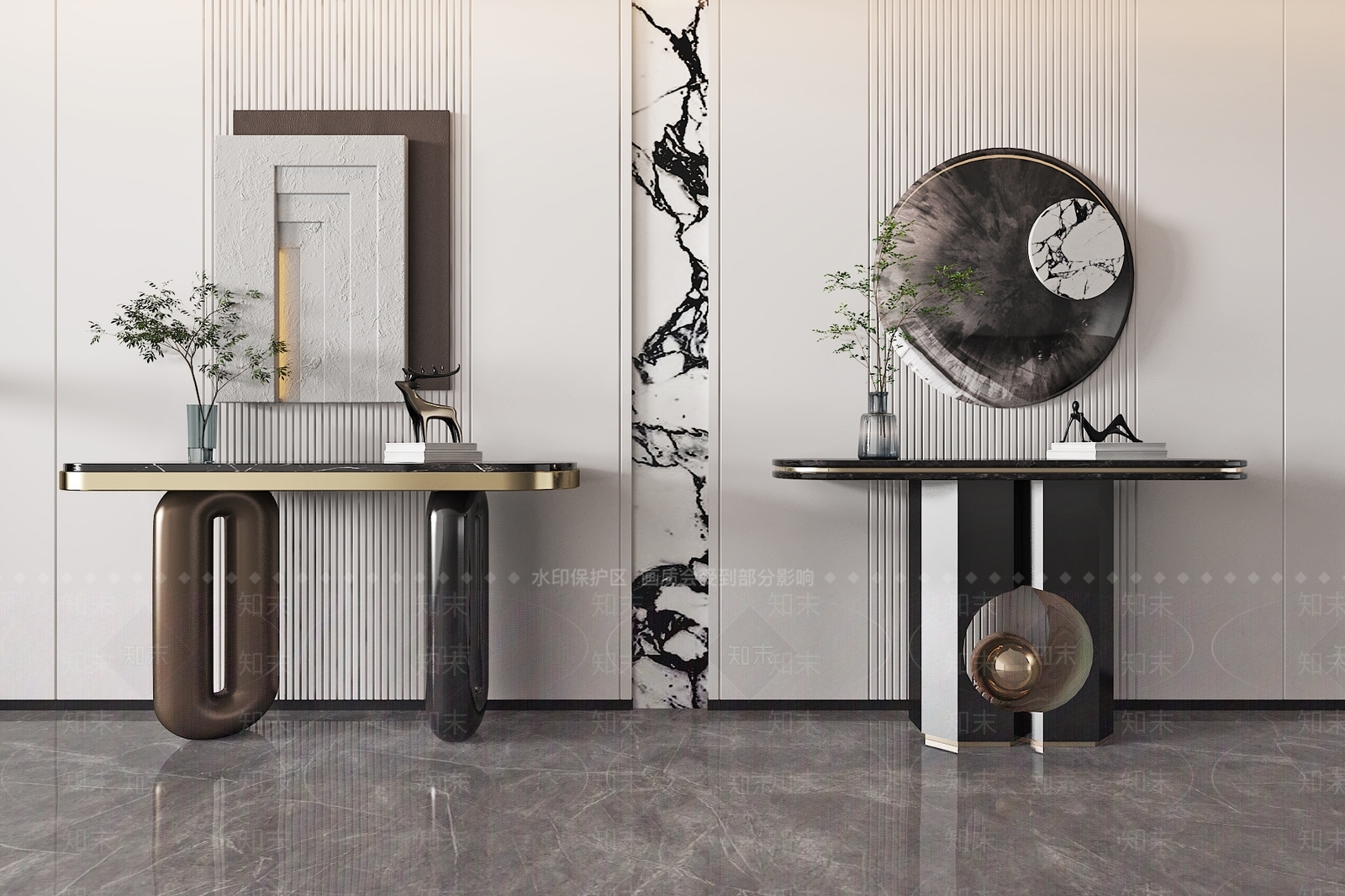 现代轻奢条案3D模型下载【ID:1188479396】