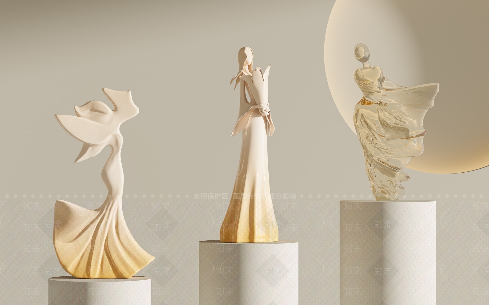 法式奶油雕塑摆件SU模型下载【ID:1188479424】