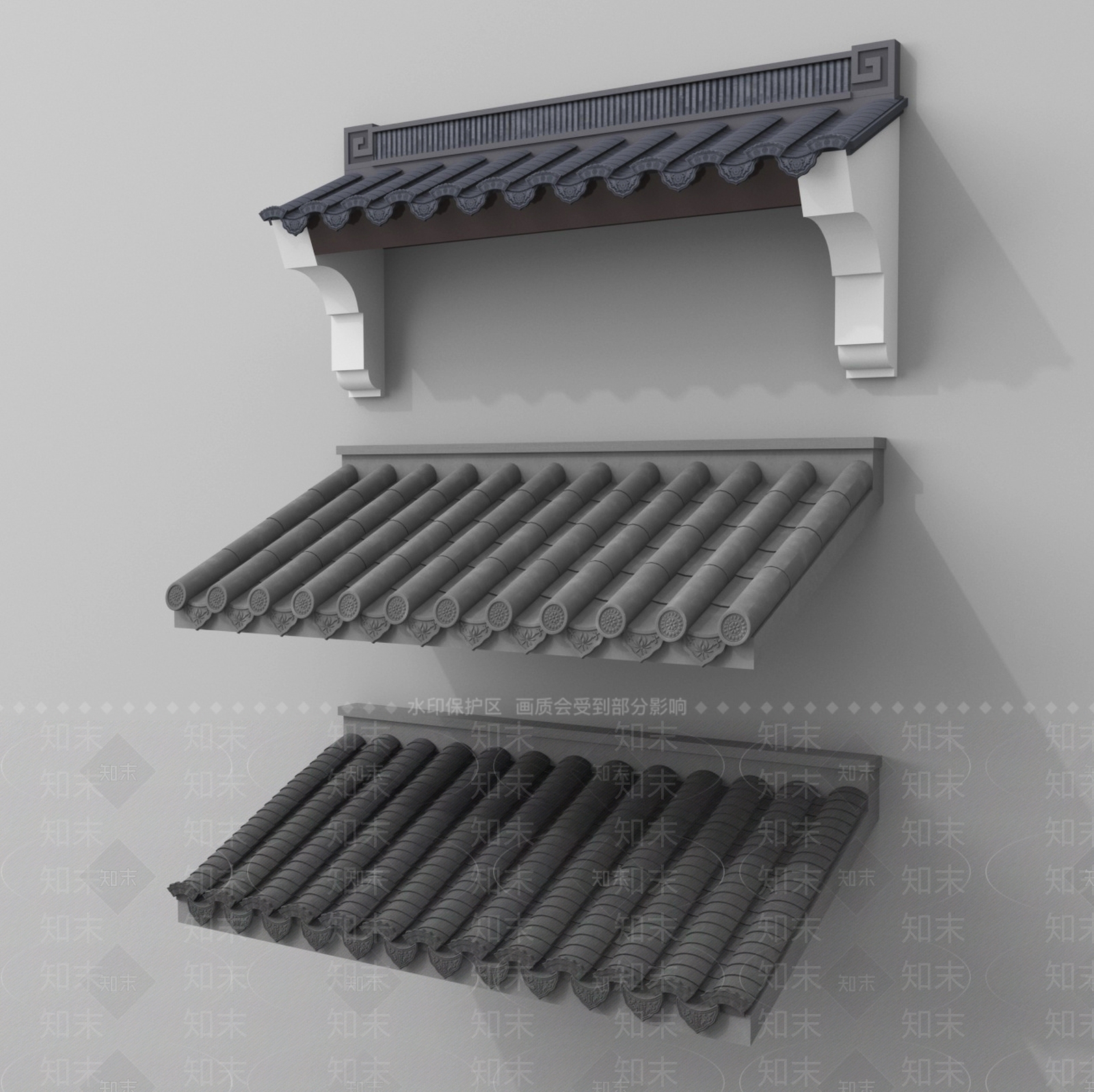 新中式屋檐SU模型下载【ID:1188483103】